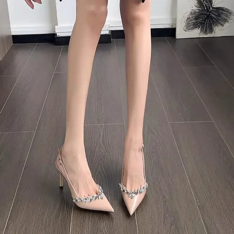 Stiletto Rhinestones Women's Sandals Korea 2025 Luxury Summer Ladies Shoes Sales The Best Offers High Quality Trending Footwear