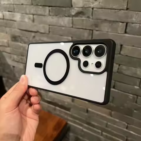 Clear Black Magnetic Magsafe Wireless Charge Case for Samsung Galaxy S25 S24 S23 S22 Plus FE Ultra A15 A35 A55 A16 A36 A56 Cover