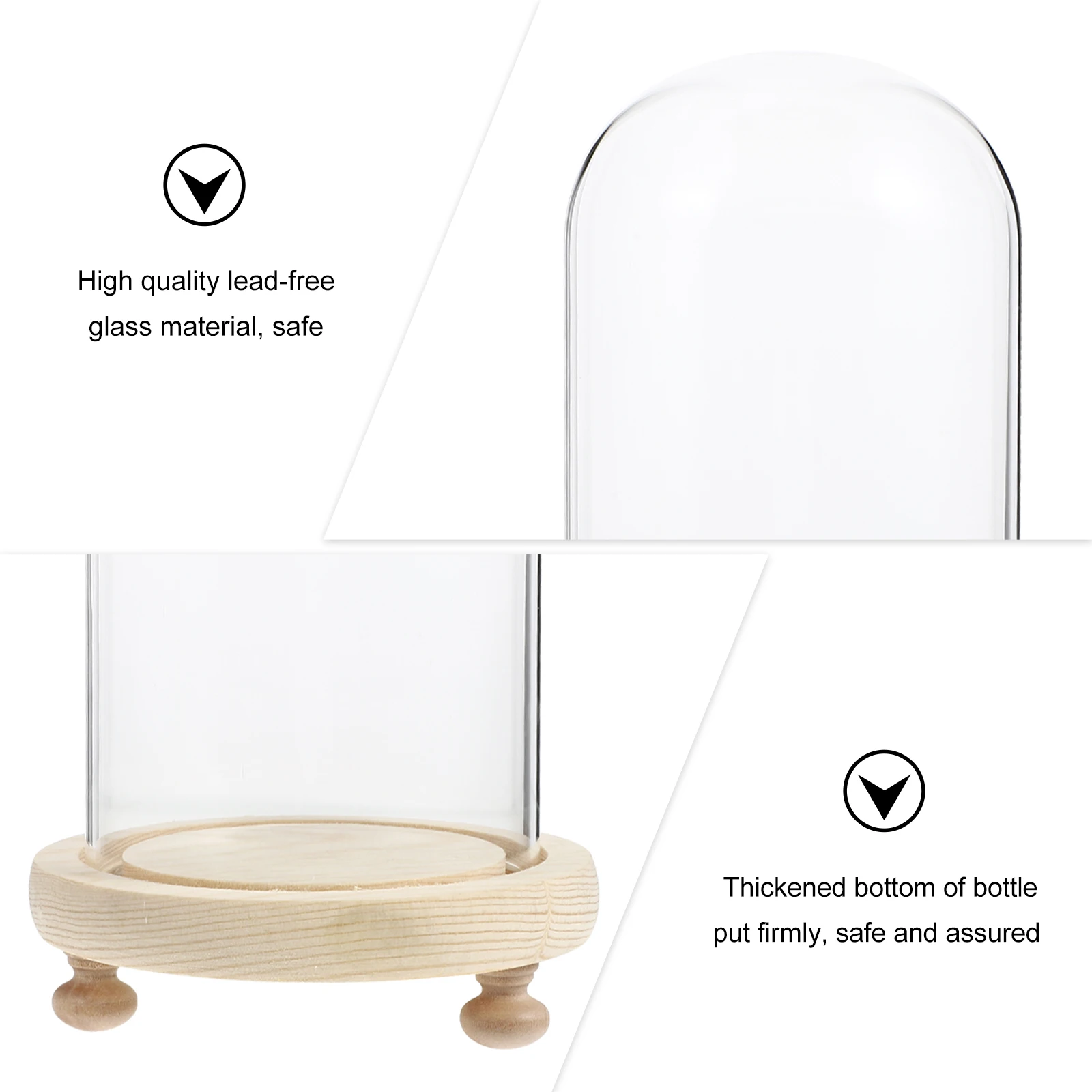 

1 set Preserved Flower Glass Cover Decorative Wedding Ceremony Craft Desktop Frame Beautiful Flowers Glass Dome Mini Size Vase