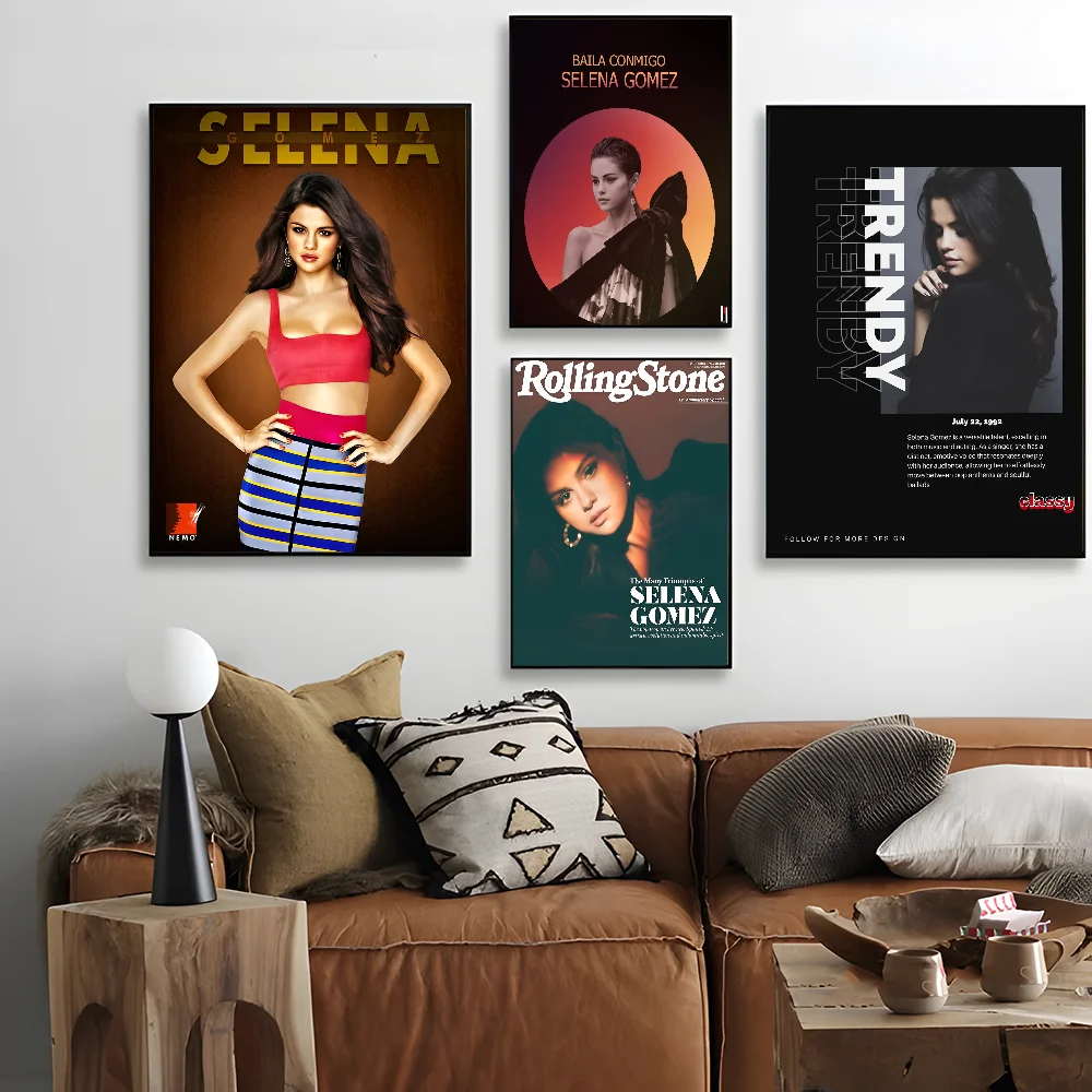 S-Selena G-Gomez Good Quality Prints and Posters Vintage Room Home Bar Cafe Decor Aesthetic Art Wall Painting