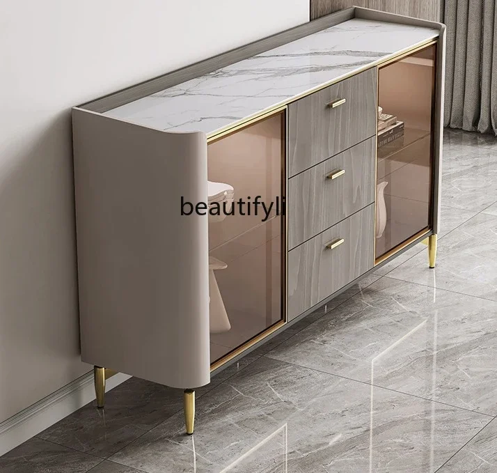 

Italian-Style Light Luxury Stone Plate Sideboard Cabinet Modern Simple Home Living Room Tea Locker Furniture