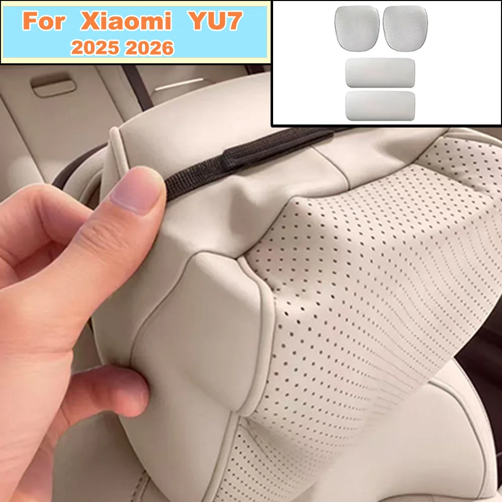 

For Xiaomi YU7 2025 2026 Headrest Protector & Leg Rest Guard Set Breathable Nappa Leather Car Interior Modification
