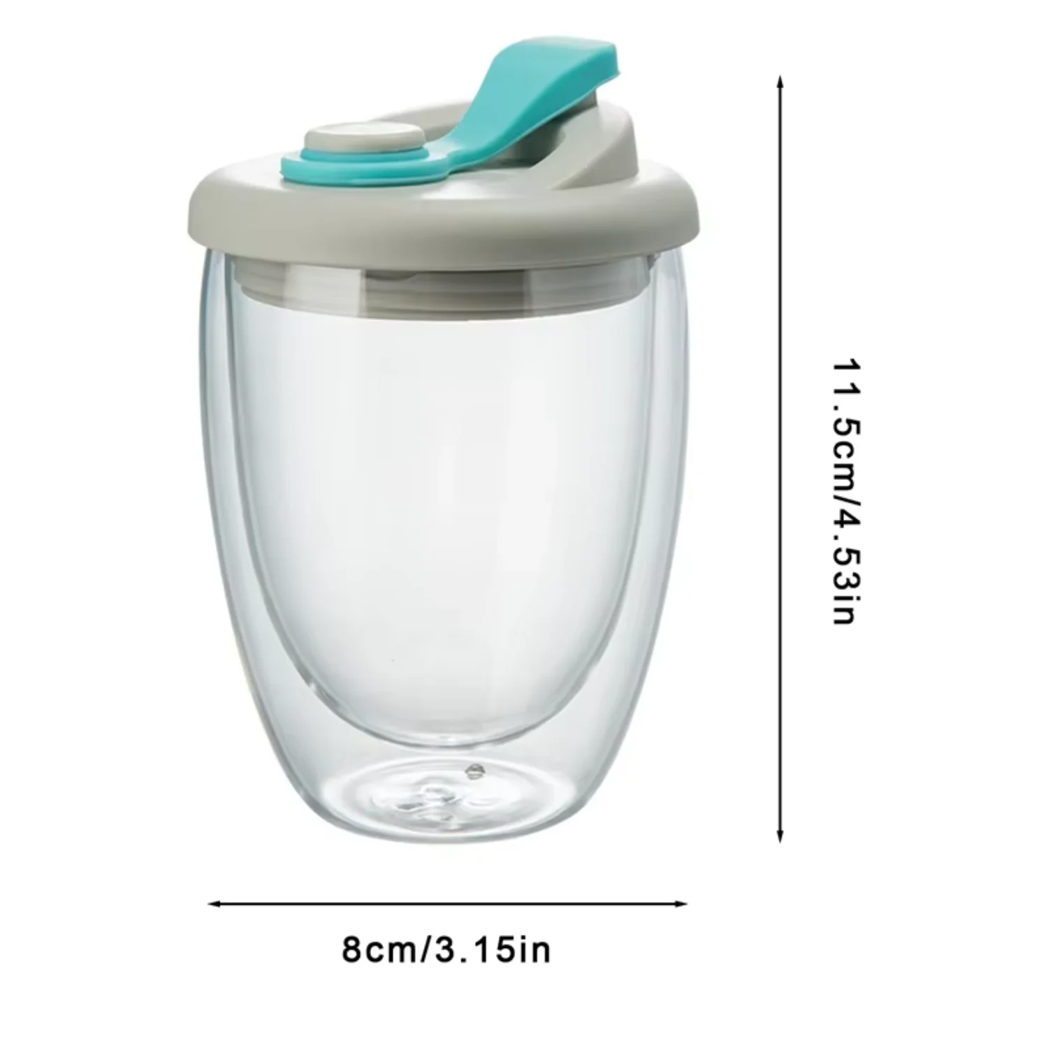

350ml Double Glass Cup Transparent Tea Coffee Mug With Silica Gel Lid Kitchen Milk Beverage Coffee Cup Drinkware