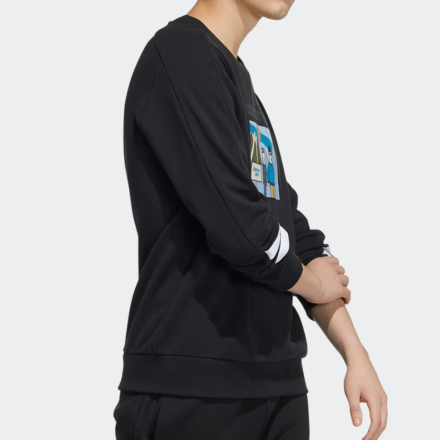 أديداس الرسمية حقيقية NEO الرجال عارضة أزياء جولة الرقبة البلوز المطبوعة HA1487 #3