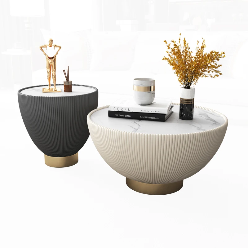 

Luxury Modern Small Home Coffee Table Creative Rock Metal Living Room Design