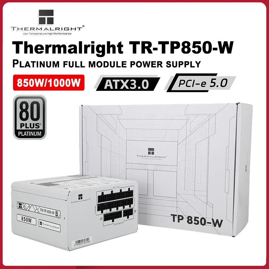 Thermalright TP850/1000W ATX3.0 Alimentatore per computer Platino Supporto modulo completo 4090 Interfaccia PCIE5.0 Desktop Esports Power
