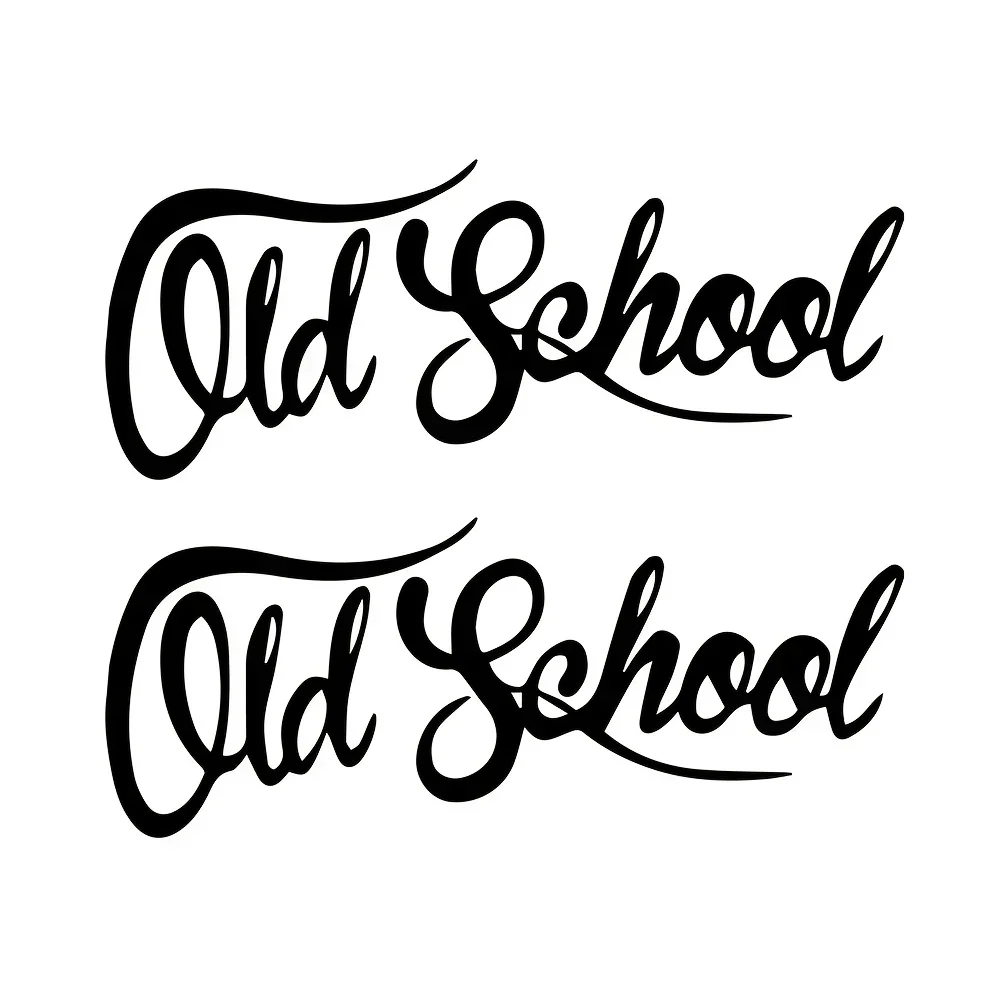 2 قطعة/المجموعة "المدرسة القديمة" ملصق النصي لسيارة دراجة نارية ، ملصق نص ريترو ، ملحقات التخصيص الخارجي للسيارات