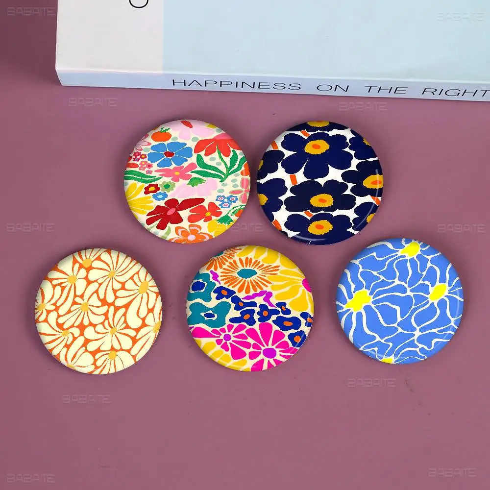 Abstract Flower Market Creative Tinplate Soft Button Pins Animal Icon Brooch Lapel Backpack Badge Accessories Pin