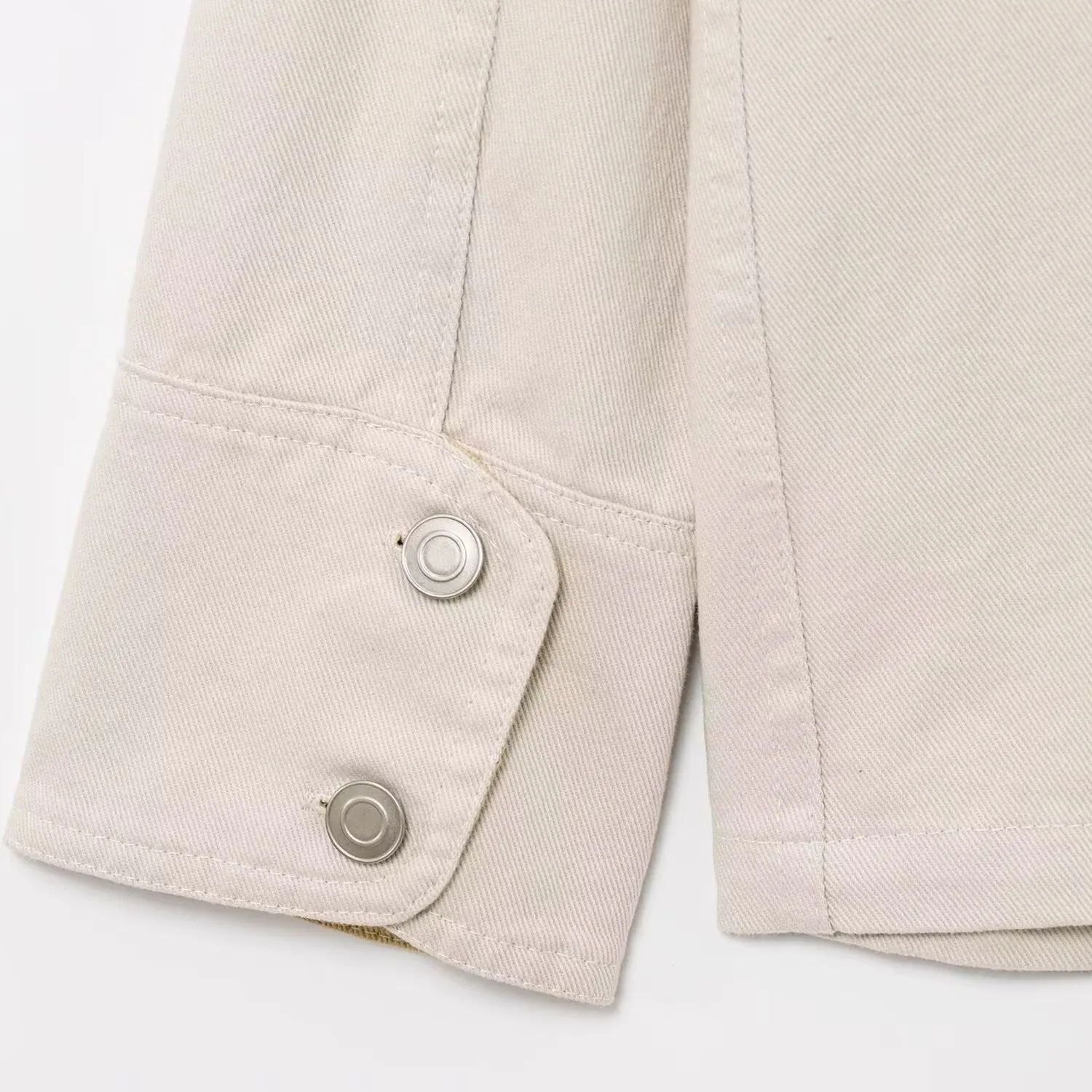ZBZA ฤดูใบไม้ผลิใหม่ผู้หญิง Faion Cotton Twill irt Jaet กับ ket Design หลวม Fit ยาว Sve คลาสสิก Pure สี