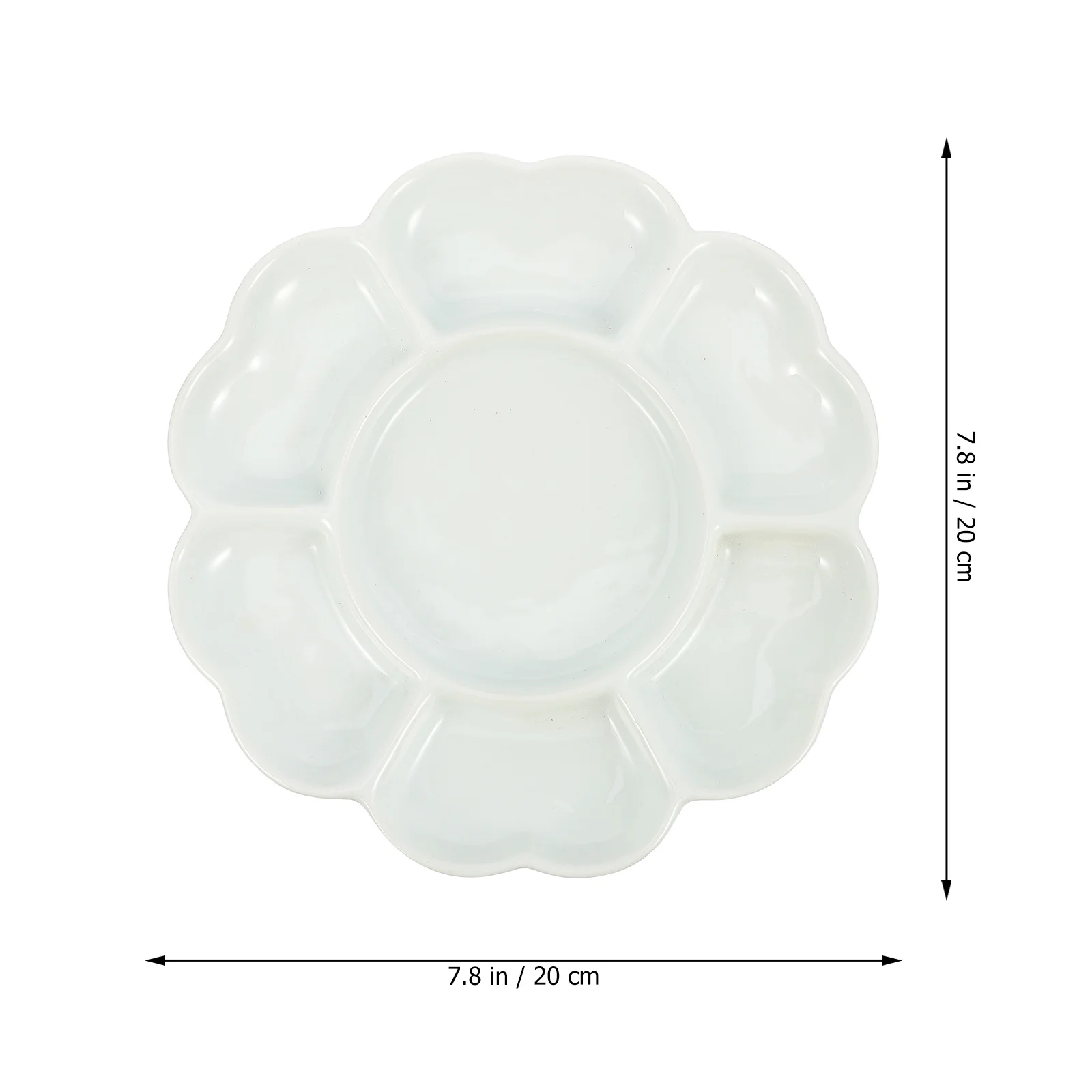 

1Pcs Ceramic Plum Blossom Painting Tray Durable Watercolor Oil Pigment Mixing Palette Art Painting Board Watercolor Pallet