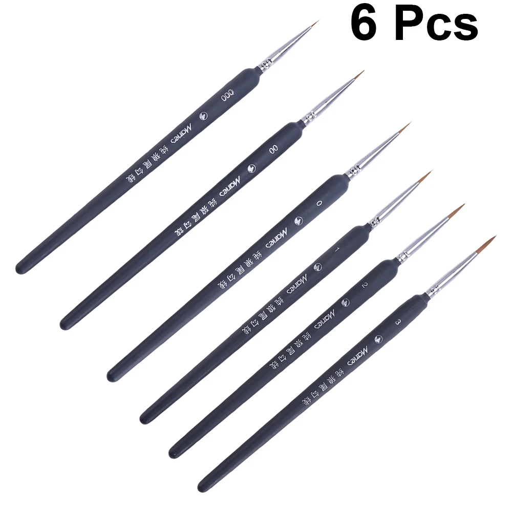 6/9pcs Painting Brush Weasel Hair Water Color Brush Paintbrush Line Drawing Pen Painting Accessory Student Gouaches Supply