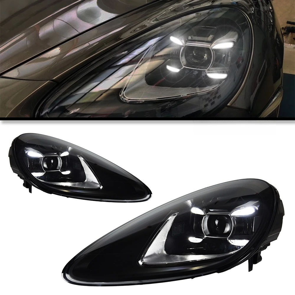 LED Headlights for Porsche Cayenne 11-18, Small Eye Style, Daytime Running Lights, Turn Signal Lights, Upgrade Kit