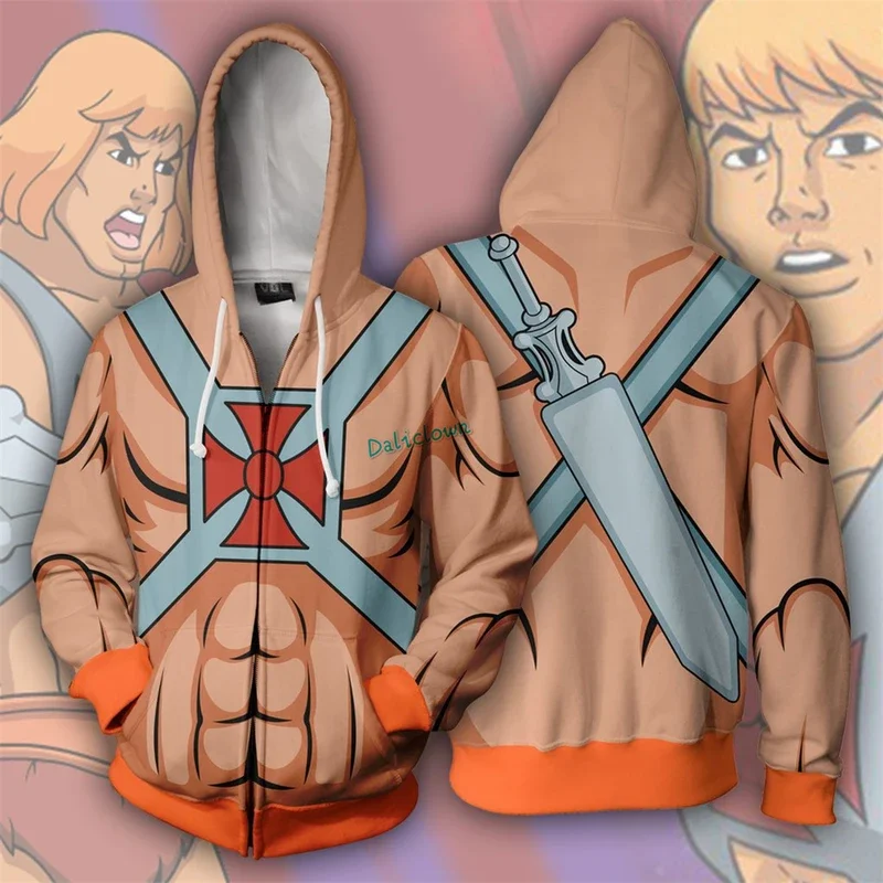 Skeletor Master of the Universe Hoodie 3D Printed Sweatshirt Casual Zipper Jacket Hooded Tops Cosplay Costume image 2