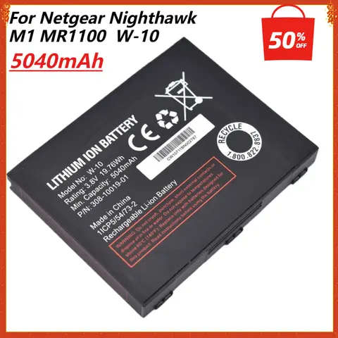 W-10 wymienna bateria do Netgear Nighthawk M1 MR1100 W10 akumulator litowo-jonowy o dużej pojemności 5040 mAh