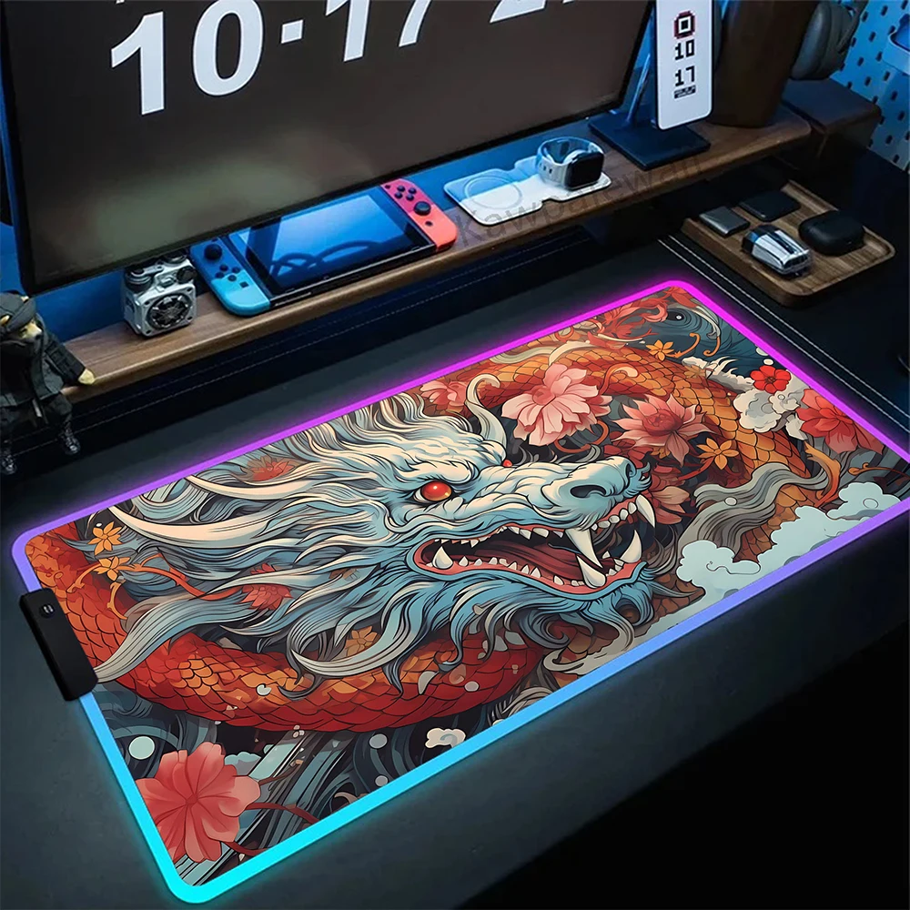 

Dragon MousePad Gaming Accessories Mouse Pad Glowing USB LED Mousepad Gamer Mouse Mat Game Luminous Keyboard Pads RGB Desk Mat