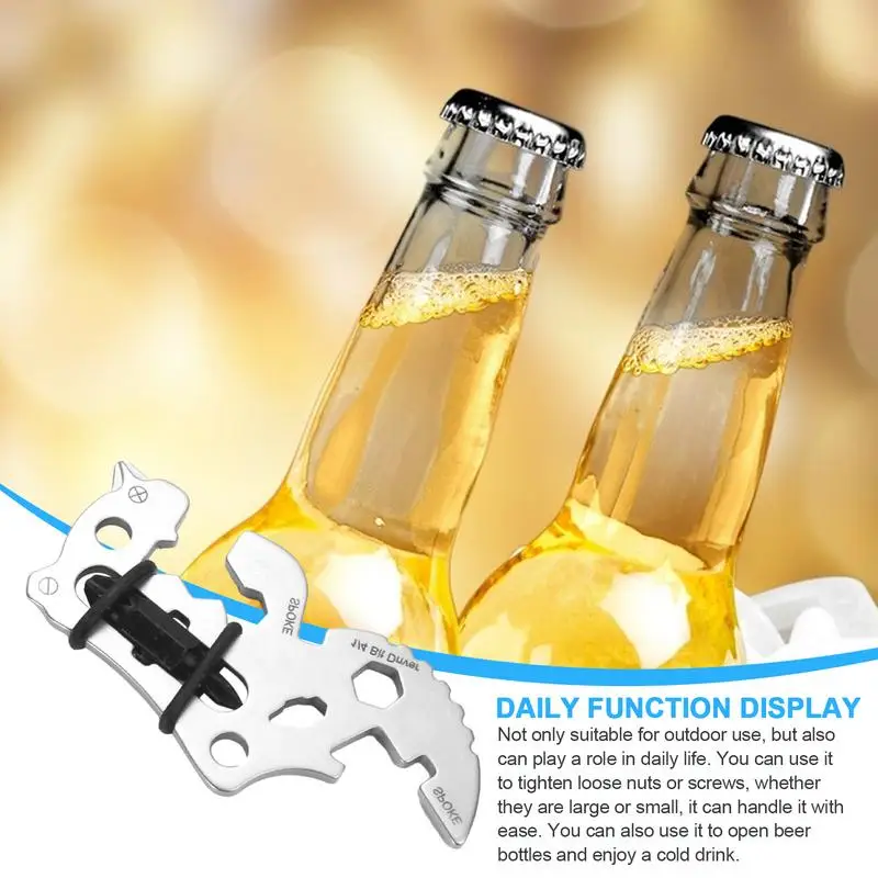 Wallet Multitool Stainless Steel Beer Opener Utility Gadget 14 In 1 Tool Multipurpose Camping Gear For Camping Hiking