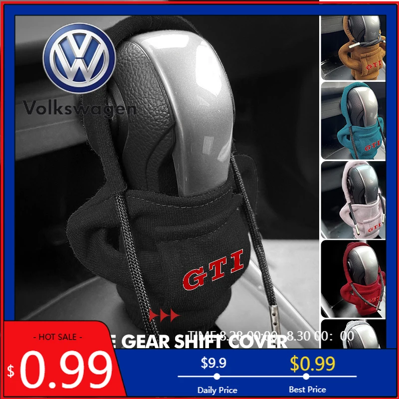 VW 2026 Hot Car Hoodie Gear Shift Lever Cover Gear Knob Sweatshirt Hat For Volkswagen Golf 4 5 6 7 GTI Tiguan Passat B5 B6 B7 CC
