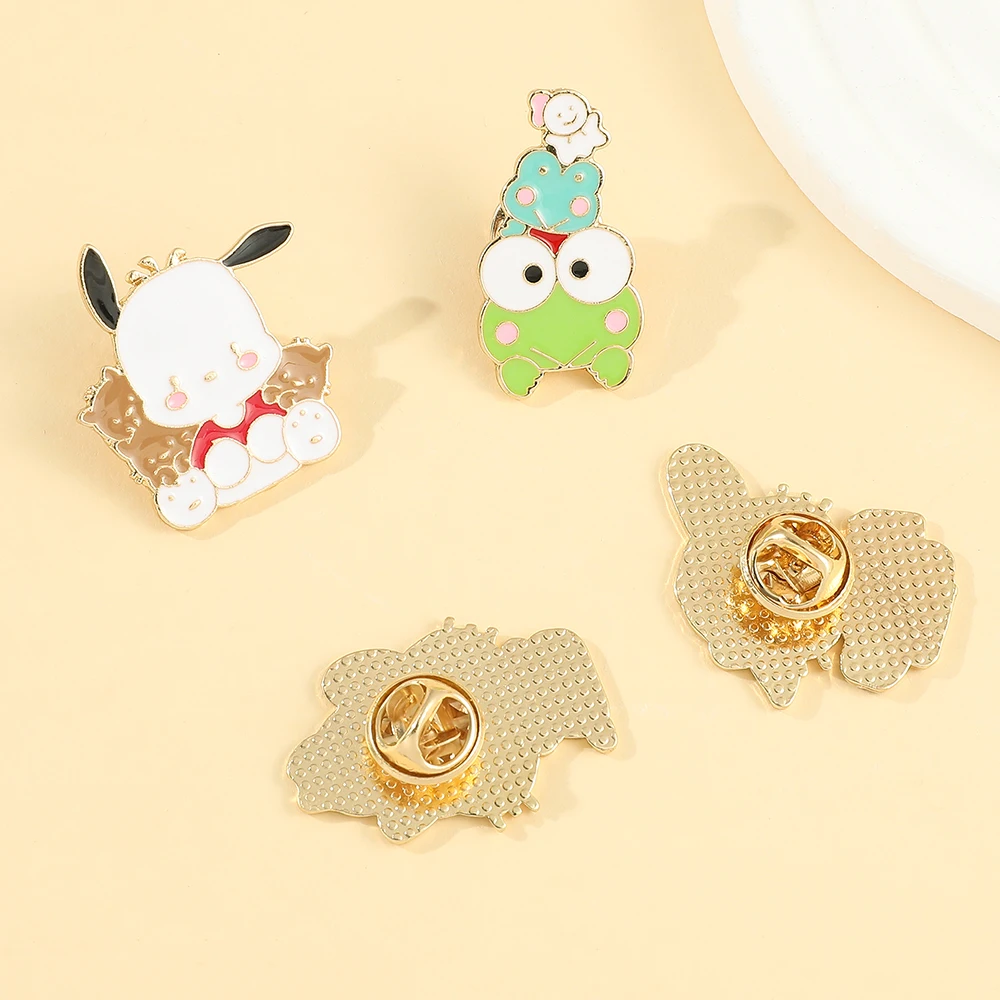 Cartoon Sanrio Hello Kitty Pin for Backpack Kuromi Cinnamon My Melody Anime Lapel Badges Cute Brooch Fashion Jewelry Accessories