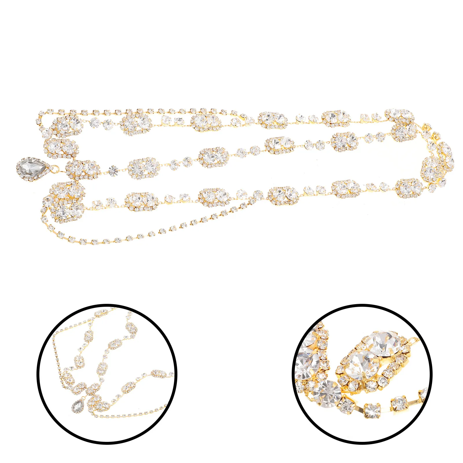 Unique Rhinestone Hair Chain Bride Wedding Headwear Elegant Forehead Chain Shiny Headdress for Women Girls Fashion