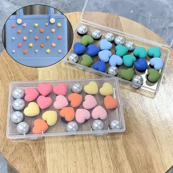 DIY 핸드백 해변 토트 장식 하트 진주 단추 참, 보그 가방 액세서리, 24 개