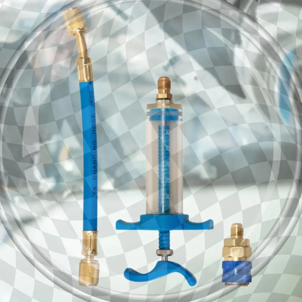 

Auto A/C Oil/Dye Injector 1Oz R134A 1/4 Pure Liquid Oil Coolant Filler Tube Air Conditioning Repair Tools Manual Oiler Injection