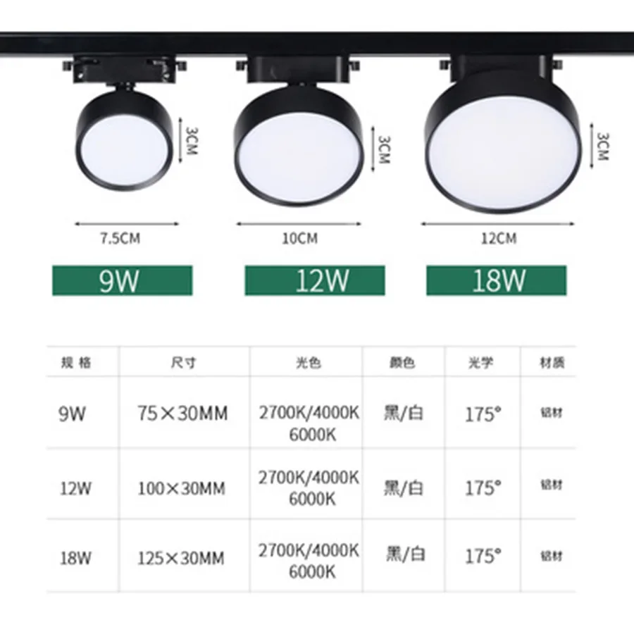 Foco de pista LED moderno, lámpara de techo ajustable para interiores, dormitorio, sala de estar, cocina, tienda, oficina, luz de riel, 1 unidad