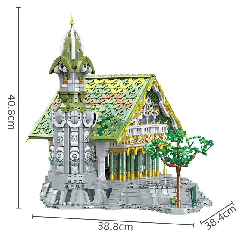 ウォーターフロントのホールモデルのビルディングブロック,moc 33237,村の家,中世のモジュラー,建築用レンガ,子供と大人へのおもちゃの贈り物