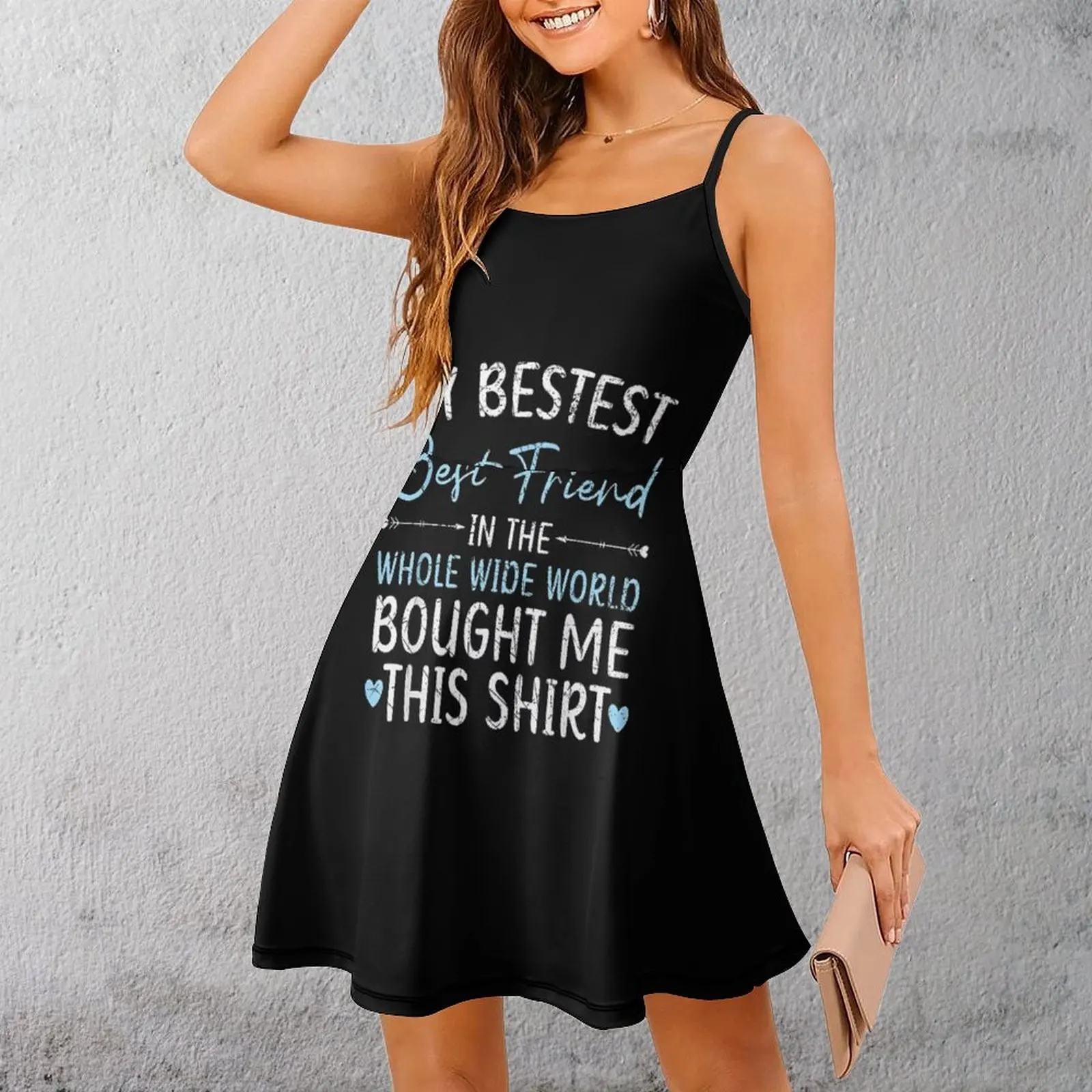 

Best Friend Gift Shirt Women's Sling Dress Graphic Vintage Exotic Woman's Dress Humor Graphic Cocktails Strappy Dress