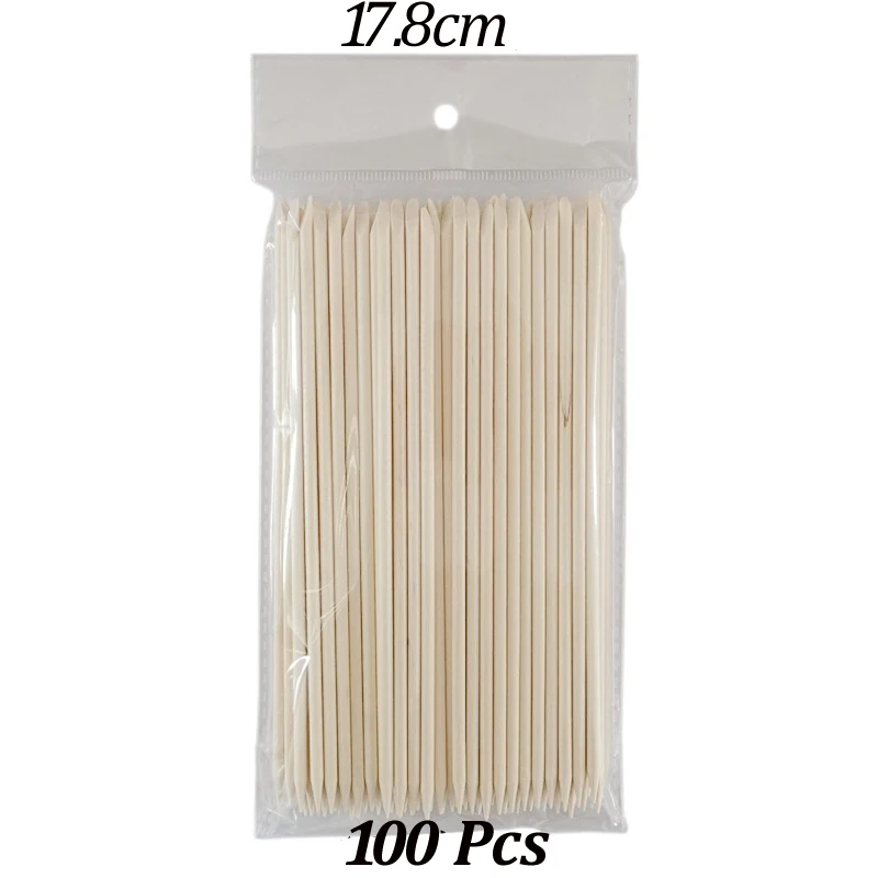 100Pcs/500Pcs Holz Häutchen Pusher Sticks 63/75/95/105/127/150/178MM Für Gel Polnisch Entfernen Sauber Pediküre DIY Design Punktierung Werkzeug