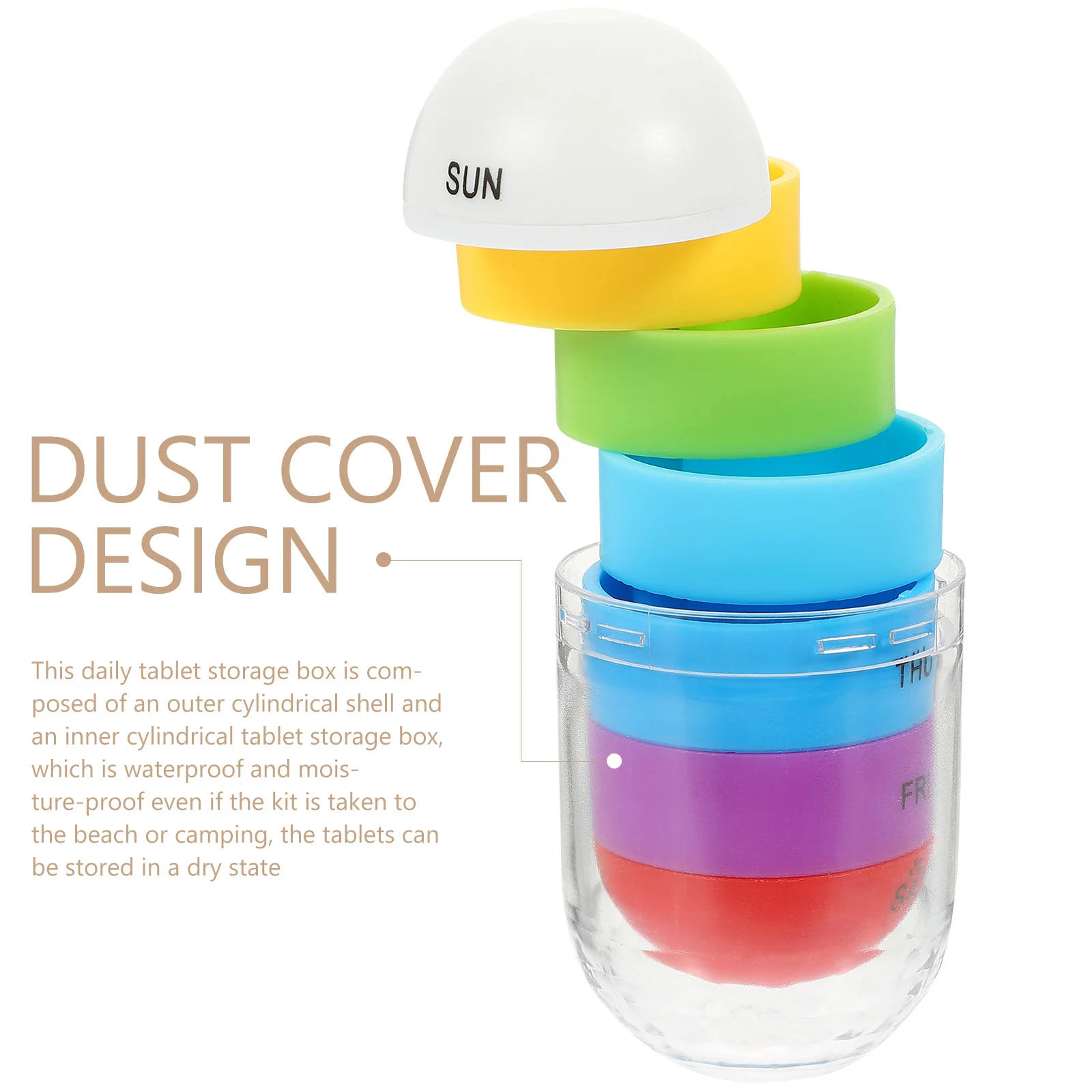 

Portable Pill Case Compact Weekly Medicine Organizer Dust-Proof Moisture-Resistant Pills Box For Daily Use Elderly Household