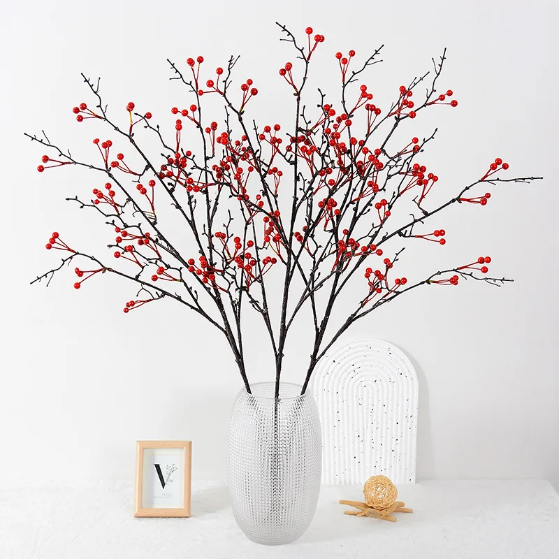 ヒイラギの枝の花束造花アレンジメント-diy-ウェディングパーティー家の装飾写真撮影プロップシミュレーション植物花