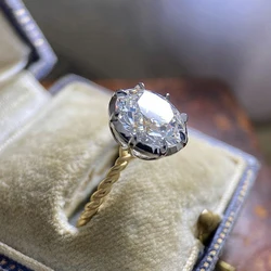Huitan Simple Design Women Wedding Rings Two Tone Fashionable Engagement Proposal Rings for Girlfriend Party Luxury Jewelry Hot