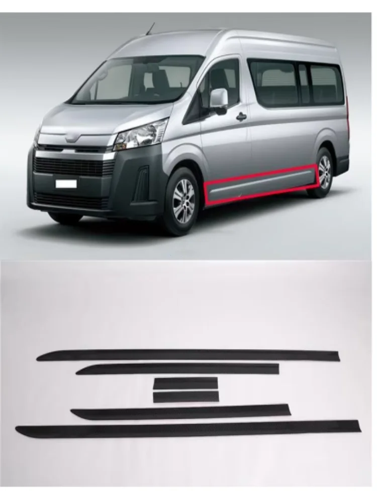 Side Door Body Trim For Toyota HiAce Granvia Commuter 2019-2021 2022 2023  Chrome Car Door Panel Streamer Strip Accessories