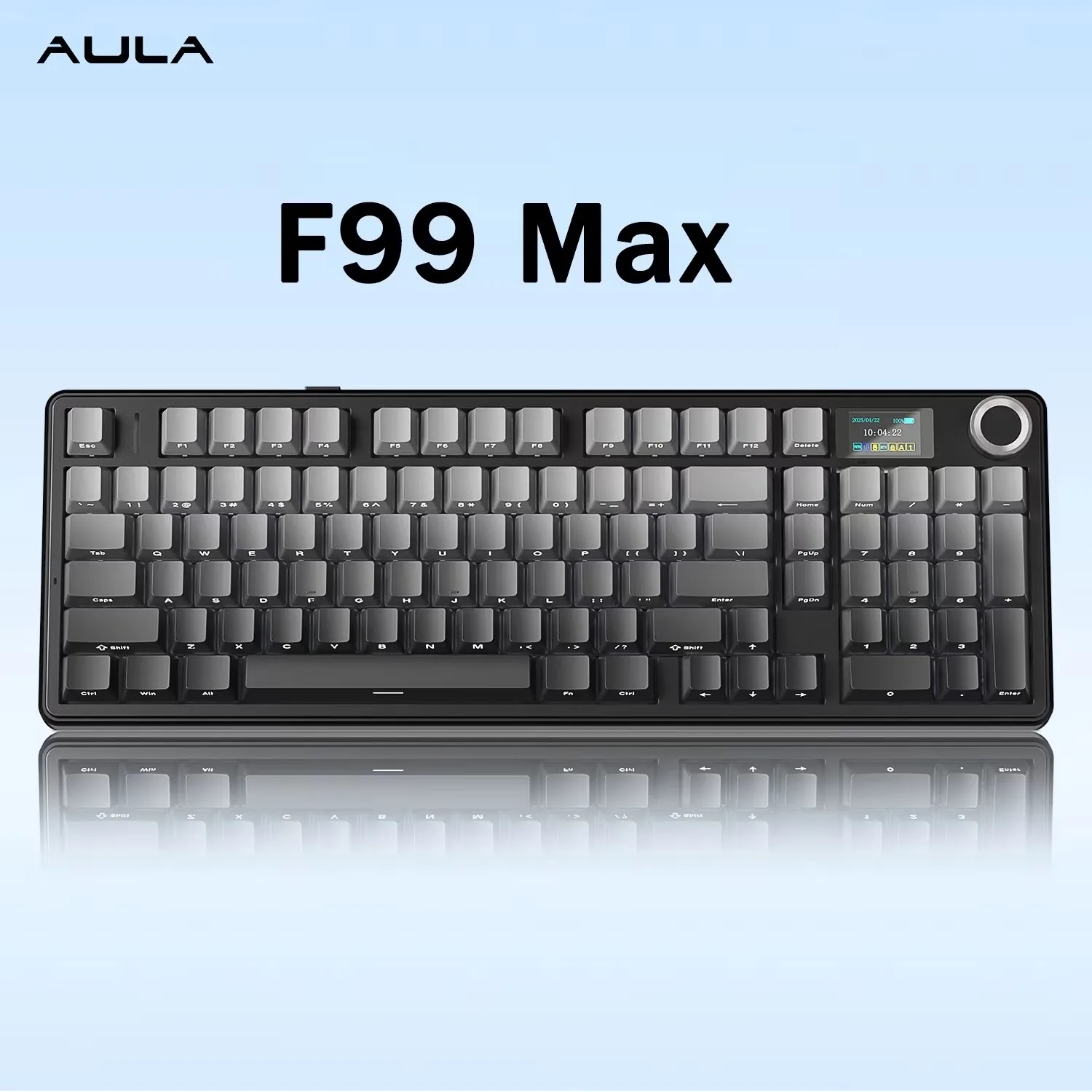 AULA F99 MAX Tri-Mode Wireless Mechanical Keyboard 8000mAh Battery Smart Screen Knob Hot Swap RGB Custom Software Gaming Office