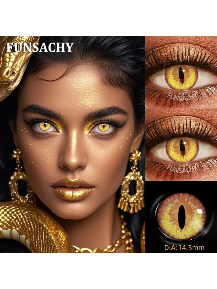FUNSACHY Cosplay Dragon Kontaktlinsen für Augen Anime Rollenspiellinse Halloween Cosplay Schwarze Kontakte Jahreskosmetik Schüler
