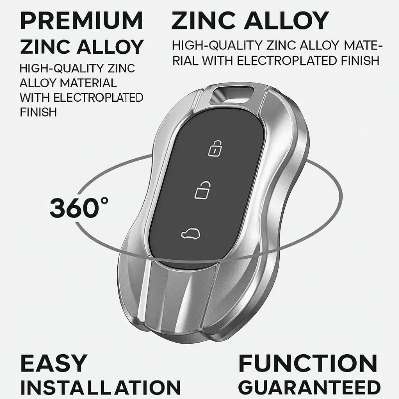 For LiXiang L9 L8 Pro L7 2019-2025 Key Fob Case Cover Zinc Alloy Metal Protection Shell