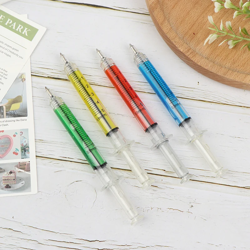 1 Pcs Injection Type Ball Point Pen Doctor Nurse Gift Liquid Pen Color Red Blue Transmission Syringe Pens