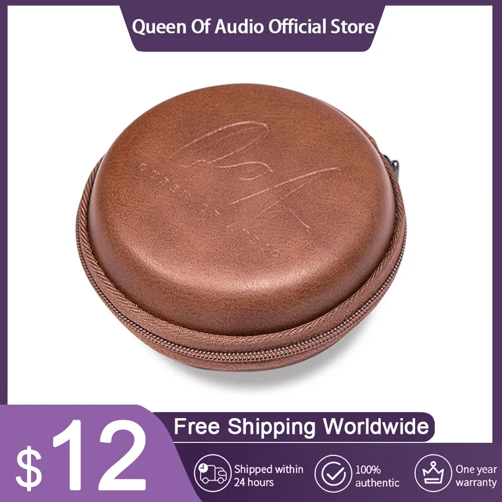 

New Original QoA Earphone Case Headphones Portable Circular Zipper Storage Box Headset Bag For Travel Outdoor Sports Accessories