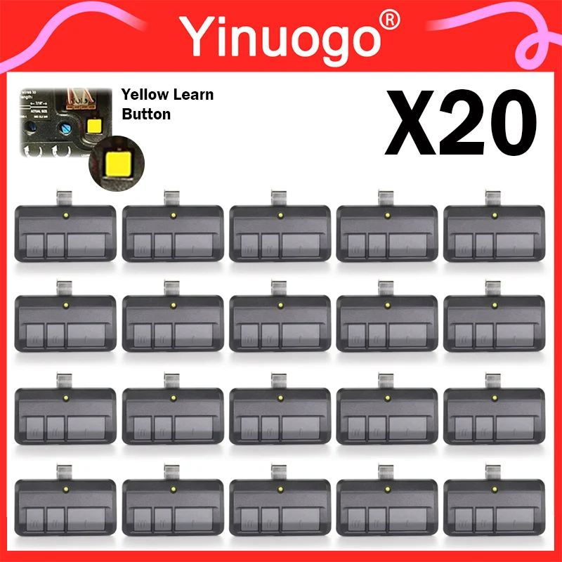 

893LM 891LM 950ESTD 953ESTD 41A7633 Remote Control Garage Door Opener Compatible with Yellow Learn Button