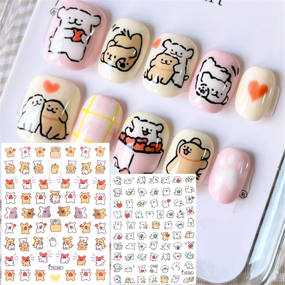 

TSC-033 TSC-272 Bulldog Corgi dog Line Dog DIY 3D Back glue Nail Art Stickers