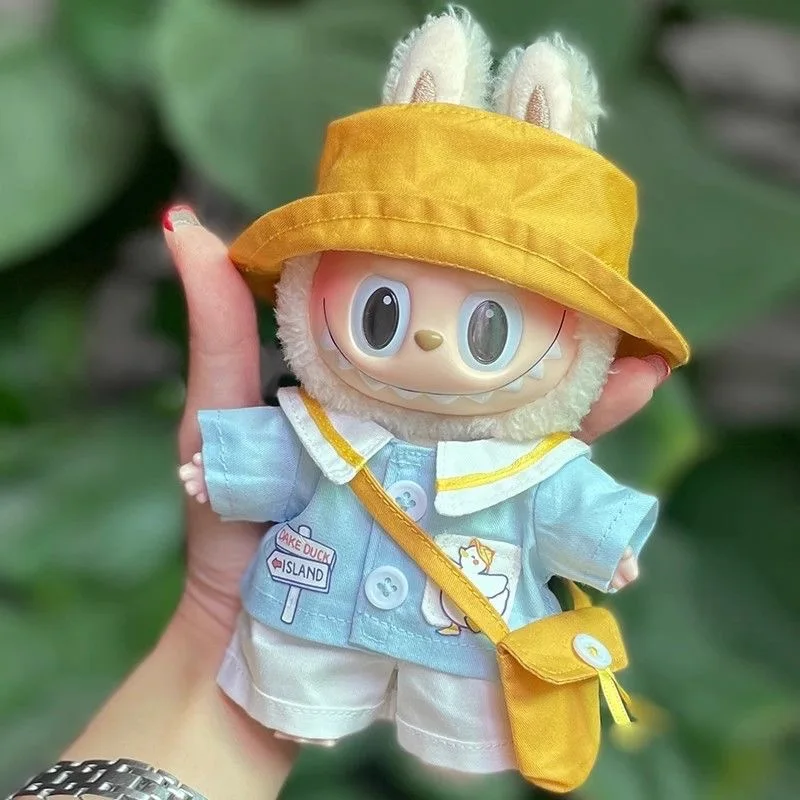 

17cm Cute Baby Clothes Accessories for Korea Kpop Exo Labubu Idol Dolls Skirt Doll Clothes Clothing Fans Overalls (NO DOLL)