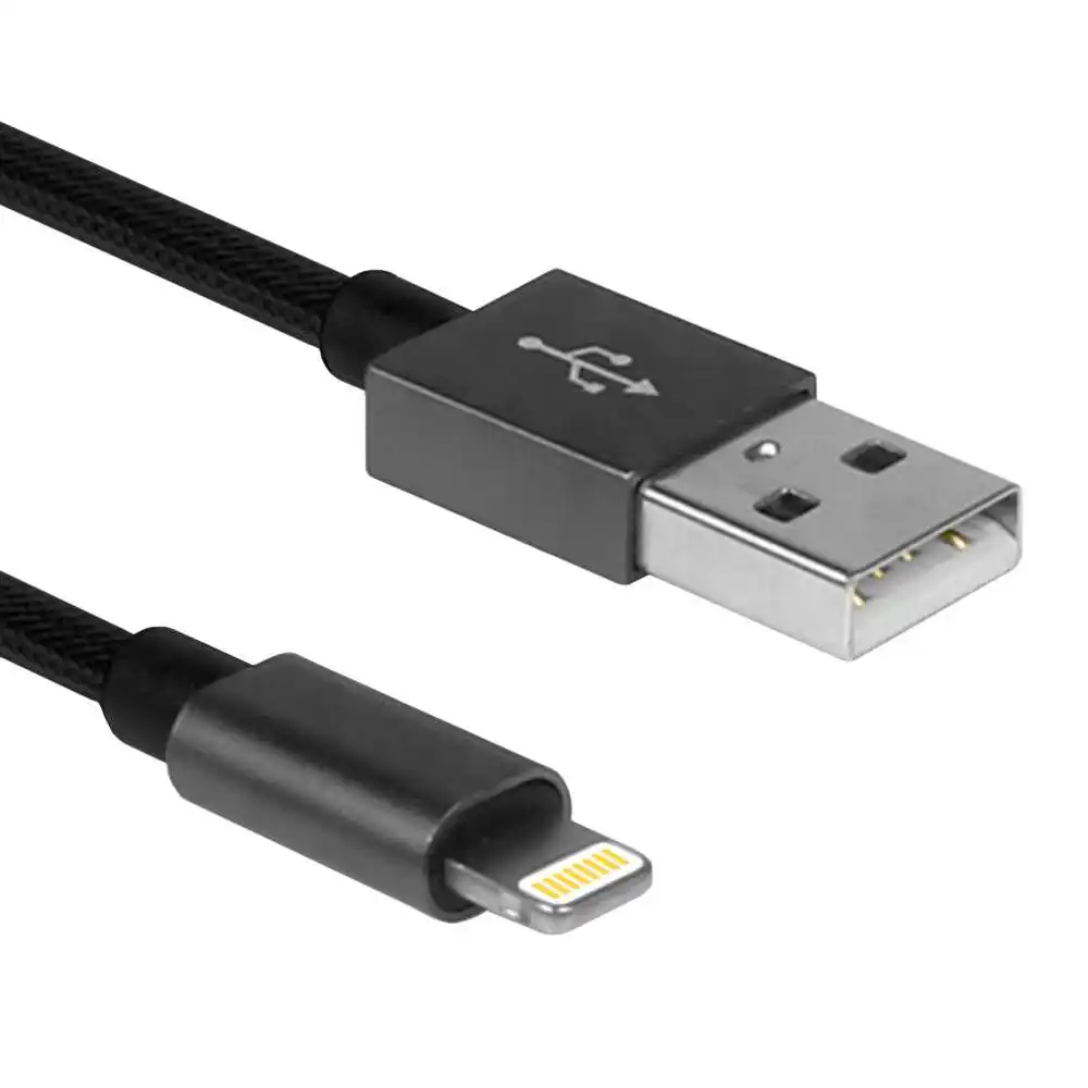 A-BST Usb Type A Naar Bliksem 1M Kabel Mfi Gecertificeerd Zwart Opladen + Data Compatibel Met Iphone