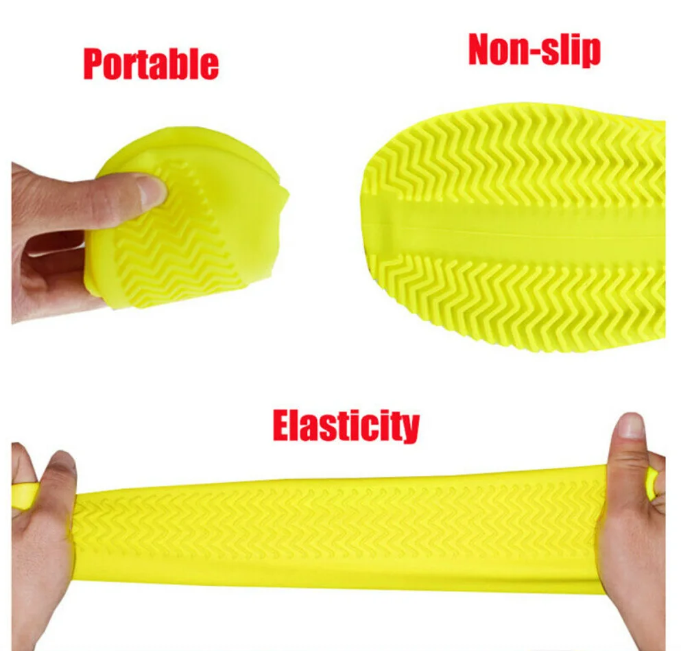 Funda de silicona impermeable para zapatos, protector de zapatos antideslizante, reutilizable, elástico, para exteriores y días lluviosos