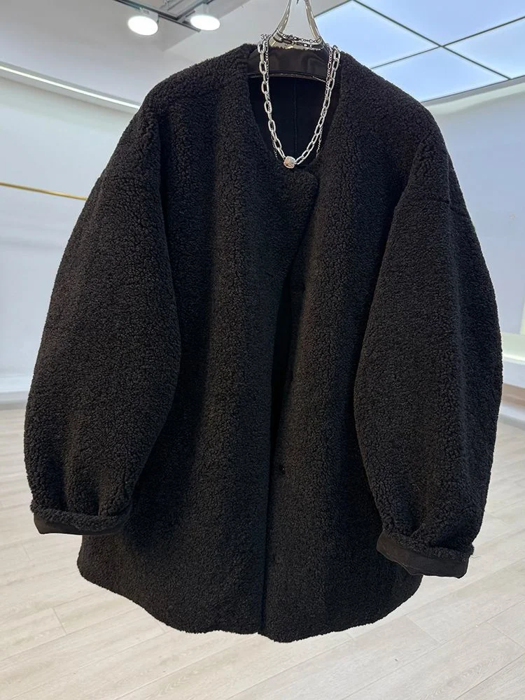 Plus size 300 pou coreano sle casual thiened pele de couro entrado feminino jaet preguiçoso faion inverno nova chegada