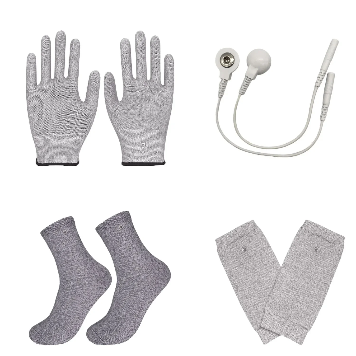 lot Conductive Silver Fiber TENS/EMS Electrode Therapy Gloves+Socks+Knee Pads Electrotherapy Unit For Phycical Therapy