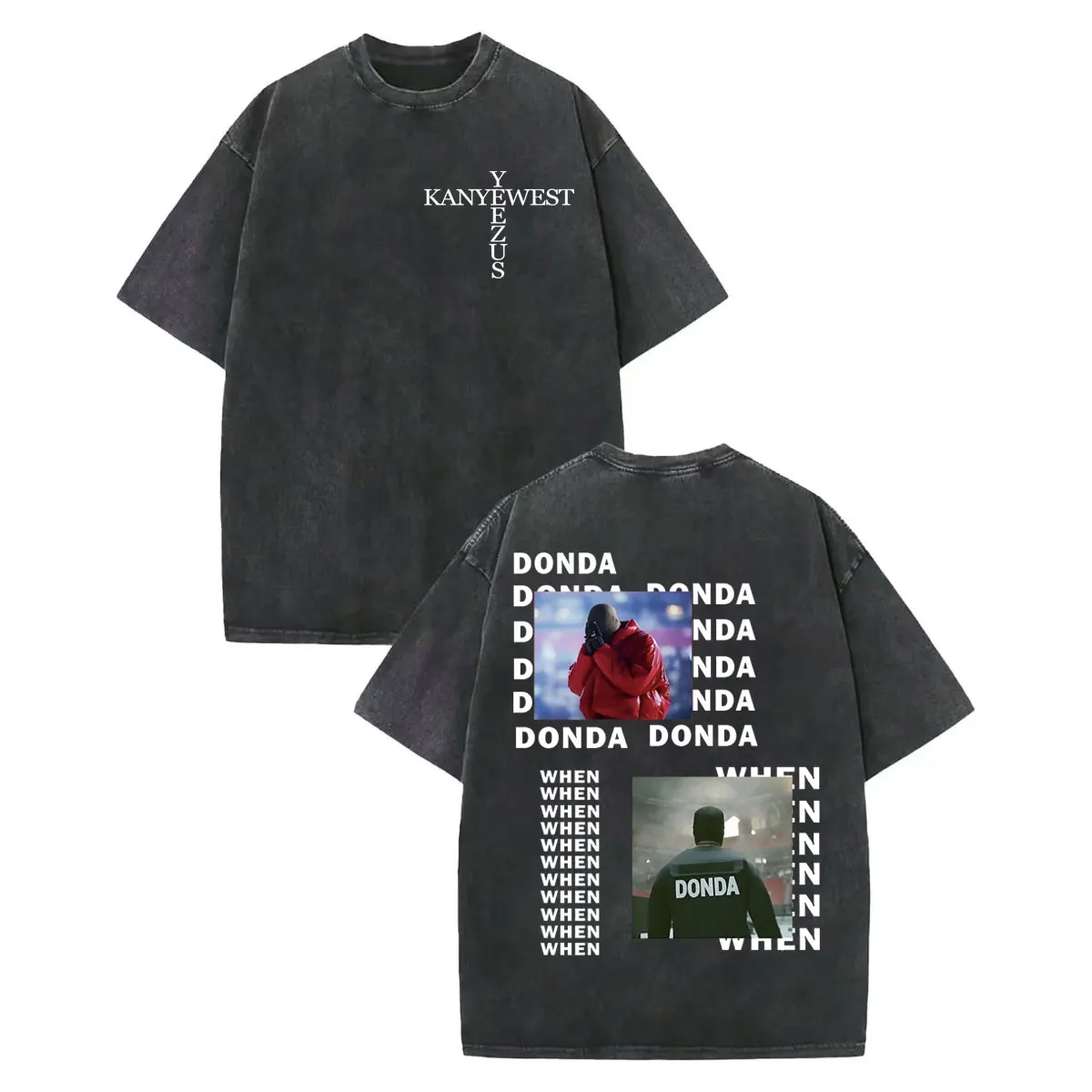 

Vintage Washed Rapper Kanye West Merch T-shirts Men Women Clothing Harajuku Hip Hop T-shirt Fashion Casual Short Sleeve T Shirts
