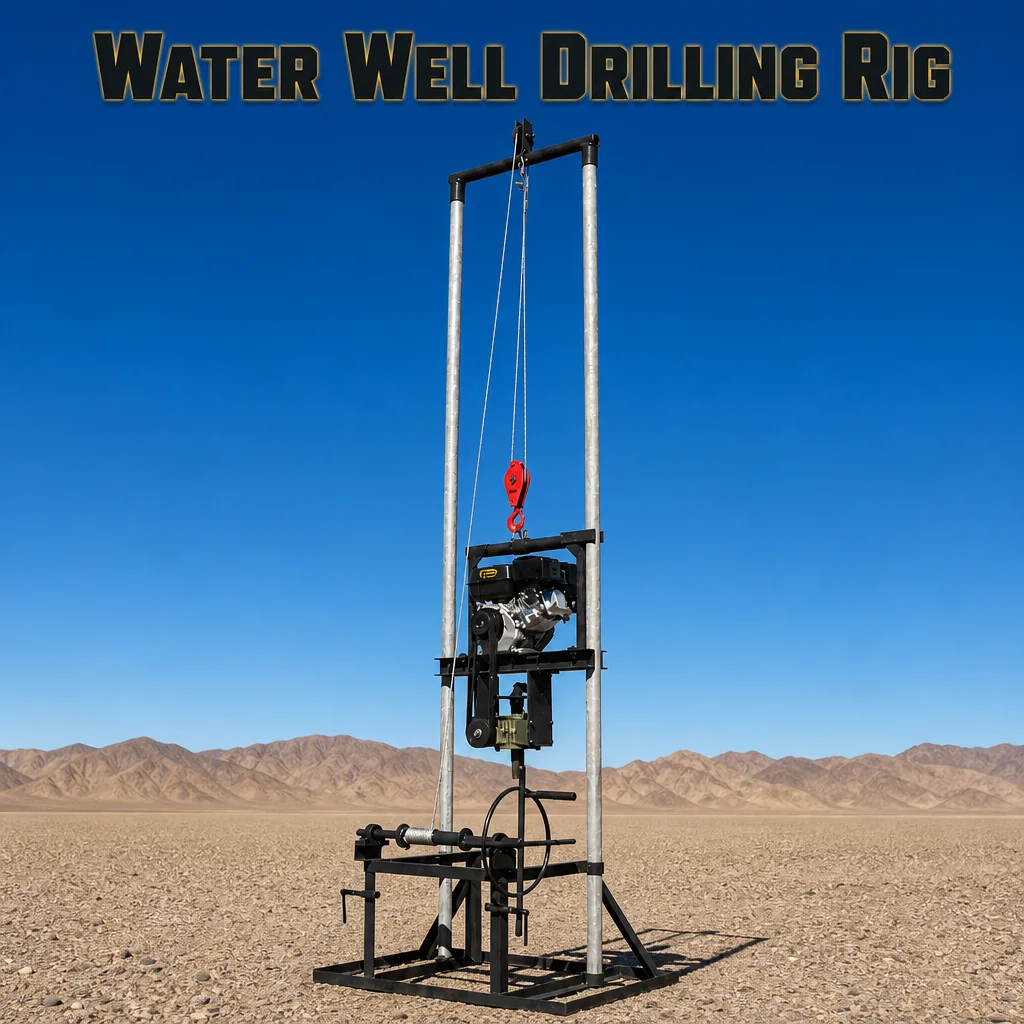 Customized Mobile Lightweight Well Drilling Rig Gantry Structure High-Efficiency 80m Drilling Depth Dual Fuel Petrol Diesel