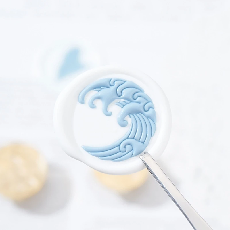 Dropsale testa timbro sigillo cera modello ondulato