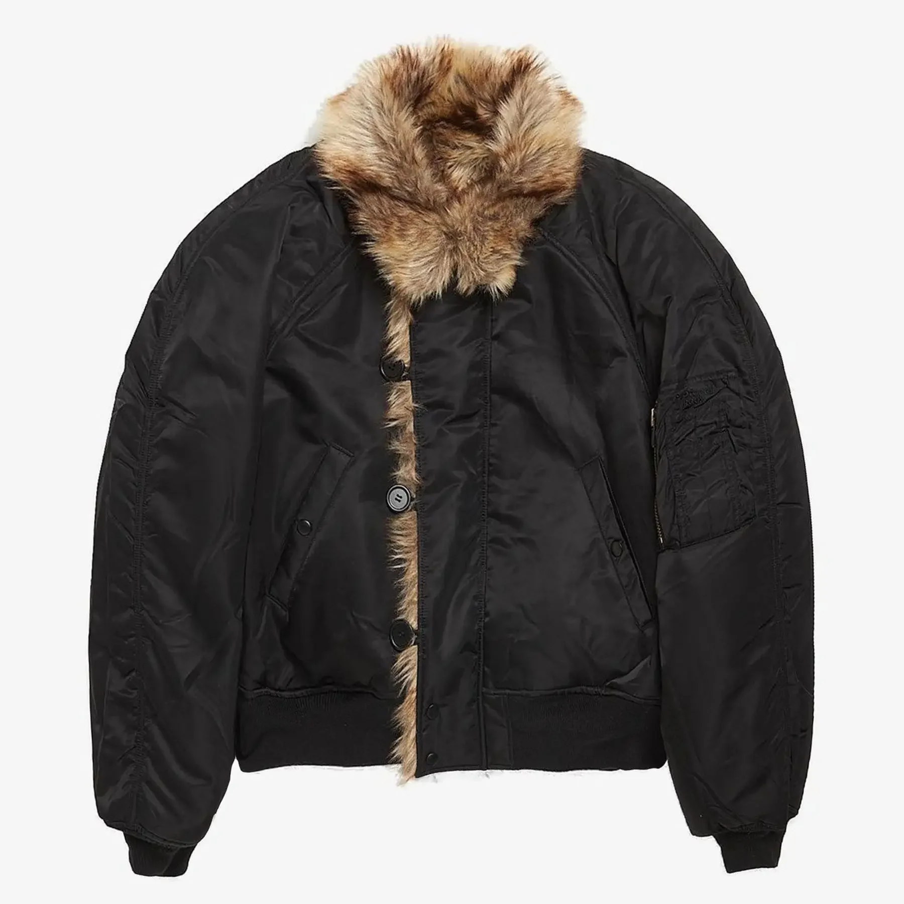Heavy Protocol index fur collar mountain carving double-sided wear thickened cotton clothes design sense flight jacket