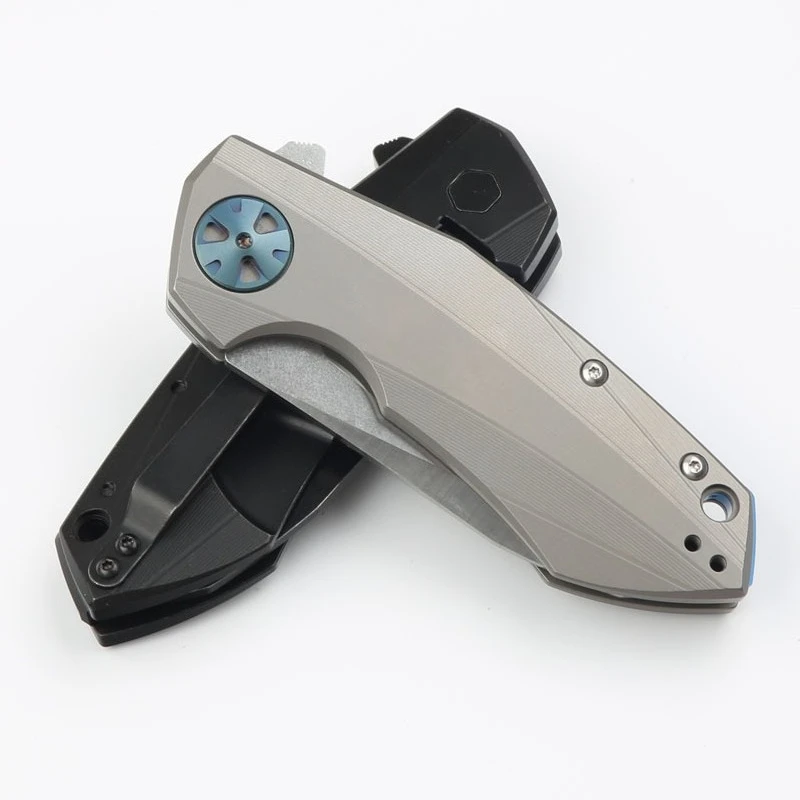 

Z0456 Folding Pocket Camping Outdoor Knife D2 Blade TC4 Titanium Alloy Handle Hunting Survival Tactical Utility knives CNC Tools